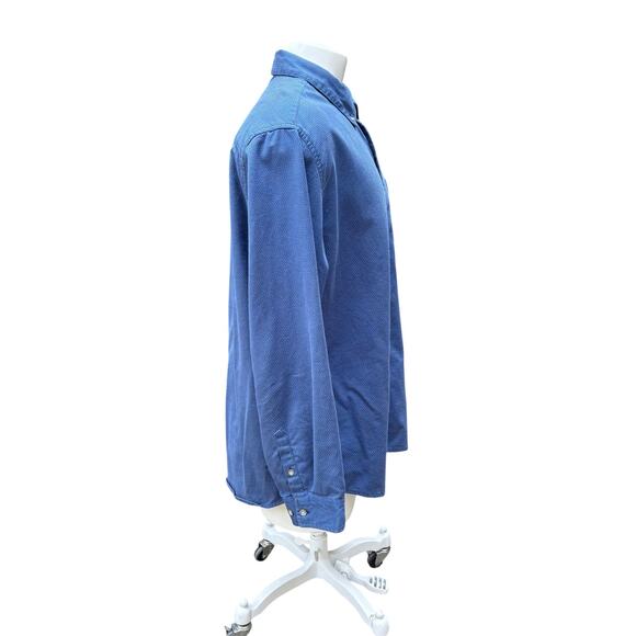 Carbon 2 Cobalt Blue Shirt Sz XL Pointillism Button Up Casual Classic - Picture 5 of 10